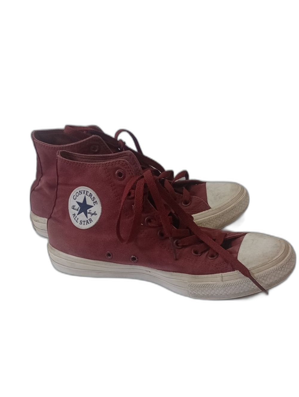 Women's Size 10.5 Converse Chuck Taylor 2 Burgundy High-Top Canvas Sneakers